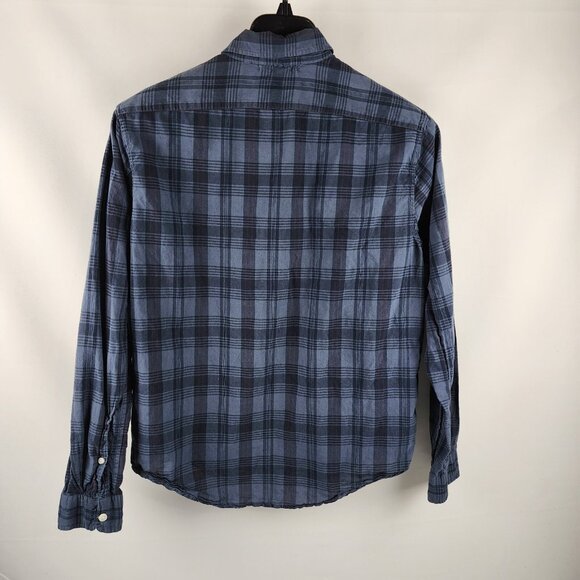 Alex Mill Shirt Mens Medium Blue Wash & Go Plaid Button Down Collar - Picture 2 of 7